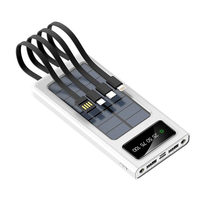 SP3038 Solar power bank with 4  cables 