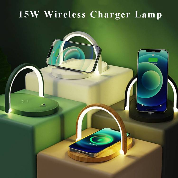3 IN 1 Wireless charging pad 15W +lamp +holder 